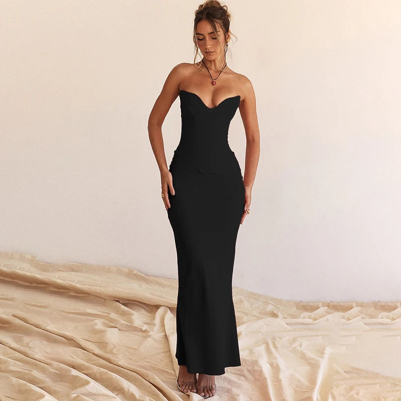 Angela - Strapless Bodycon Maxi Dress