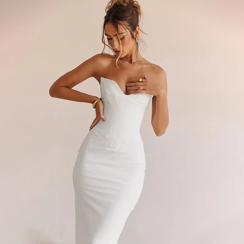 Angela - Strapless Bodycon Maxi Dress